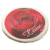 Bright Red Rose Flower Beautiful Floral Sugar Cookie (Angled)