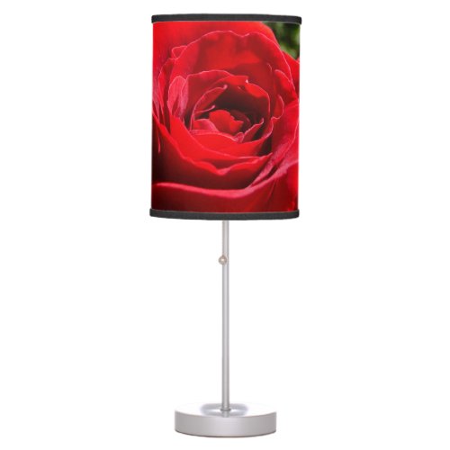 Bright Red Rose Flower Beautiful Floral Table Lamp