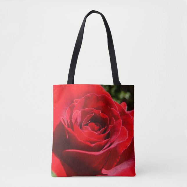 Bright Red Rose Flower Beautiful Floral Tote Bag (Front)