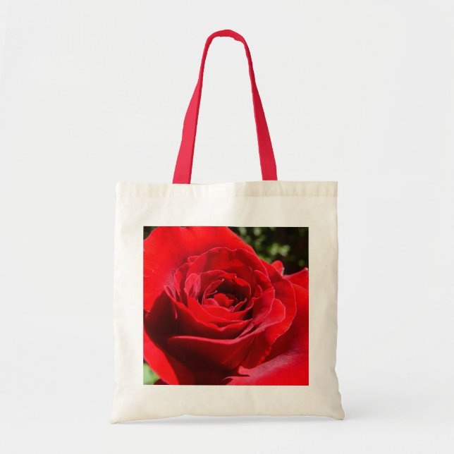 Bright Red Rose Flower Beautiful Floral Tote Bag (Front)