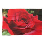 Bright Red Rose Flower Beautiful Floral Towel