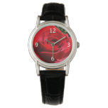 Bright Red Rose Flower Beautiful Floral Watch