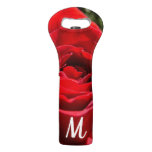 Bright Red Rose Flower Beautiful Floral Wine Bag