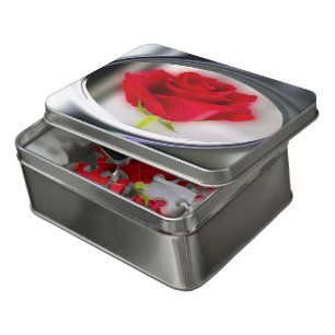 Bright red rose jigsaw puzzle