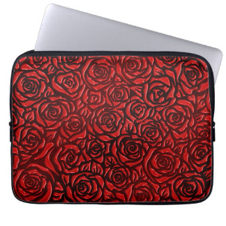 Bright Red Rose Pattern Laptop Sleeve