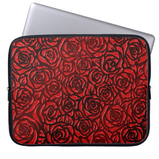 Bright Red Rose Pattern Laptop Sleeve