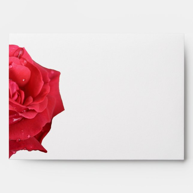 Bright Red Rose Personalized Envelopes (Front)