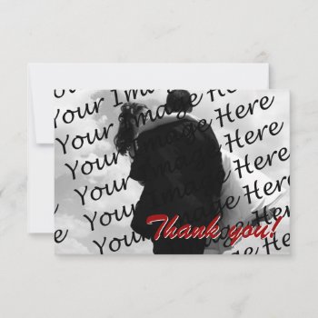 Bright Red Rose Photo Thank You Notes Invitation by TwoBecomeOne at Zazzle