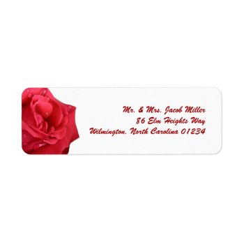 Bright Red Rose Return Address Labels by TwoBecomeOne at Zazzle