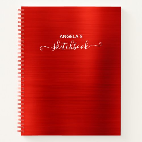 Bright Red Shimmer Ombre Foil Sketch Notebook