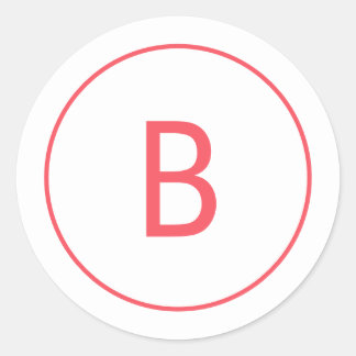 Bright Red Simple Monogram Christmas Envelope Classic Round Sticker