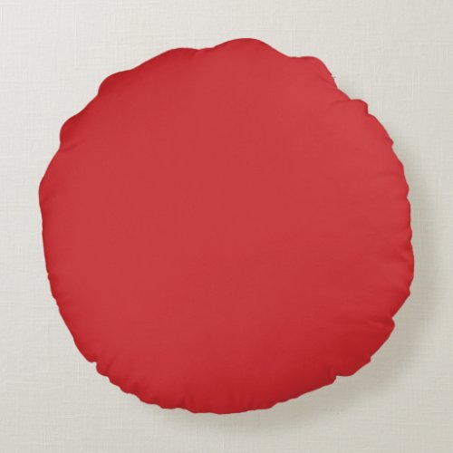 Bright Red Solid Color _ Colour _ Hue _ 012_41_36 Round Pillow