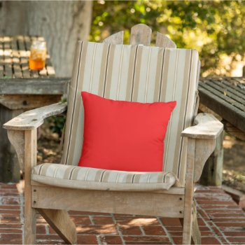Bright Red Solid Color Outdoor Pillow by SimplyBoutiques at Zazzle