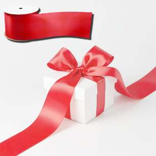 bright red solid color satin ribbon