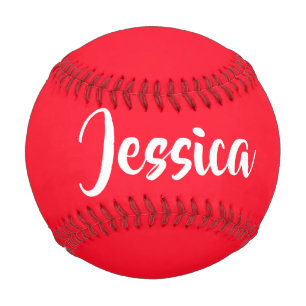 Bright red solid plain baseball