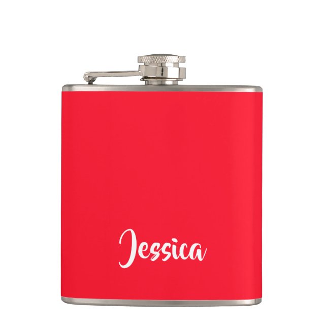 Bright red solid plain flask (Front)
