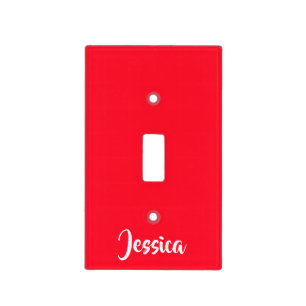 Bright red solid plain light switch cover