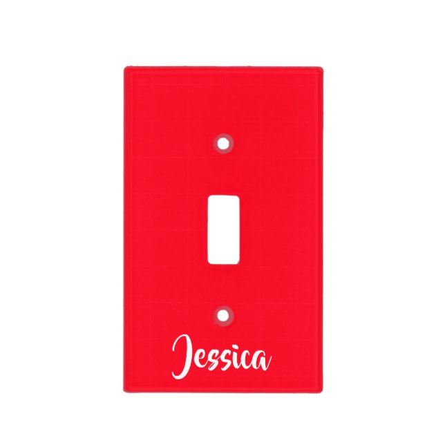 Bright red solid plain light switch cover (Front)