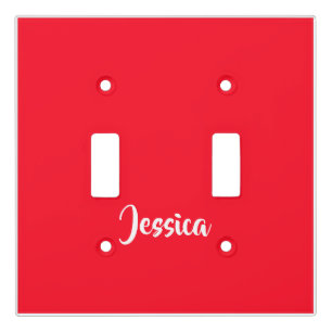 Bright red solid plain light switch cover