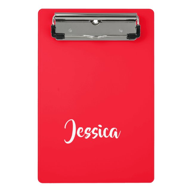 Bright red solid plain mini clipboard (Front)