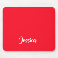 Bright red solid plain mouse pad