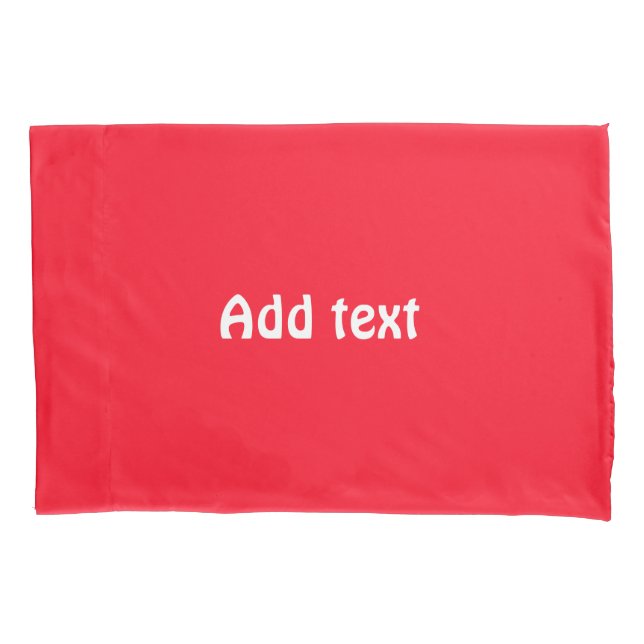 Bright red solid plain pillow case (Front)