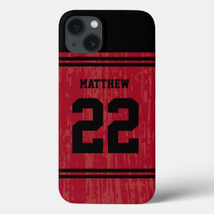Bright Red Sport Jersey Number iPhone 6 iPhone 13 Case
