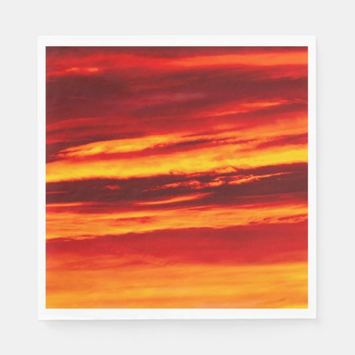 Bright Red Sunset Napkins