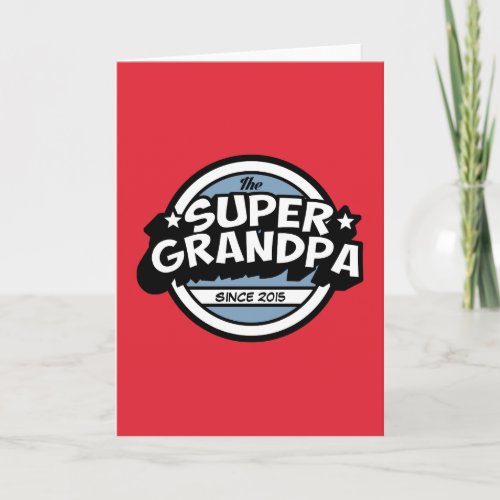 Bright Red Super Grandpa Card