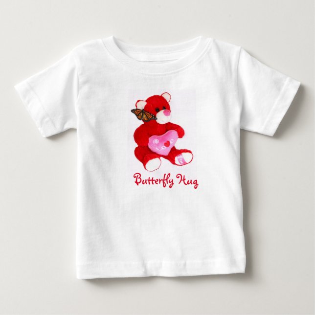 Bright red teddy bear, butterfly and LOVE T-shirt! Baby T-Shirt (Front)