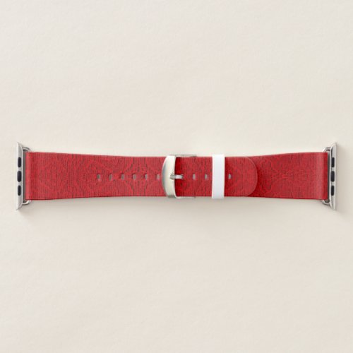 Bright Red Textured Design Apple Watch Band