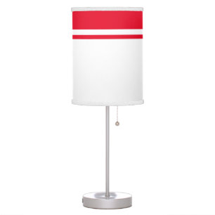 Bright Red Top Racing Stripes On Summer White Table Lamp