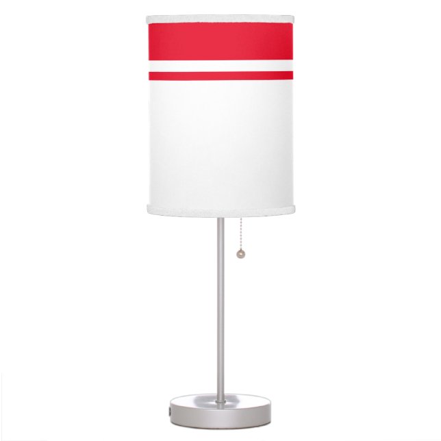 Bright Red Top Racing Stripes On Summer White Table Lamp (Left)