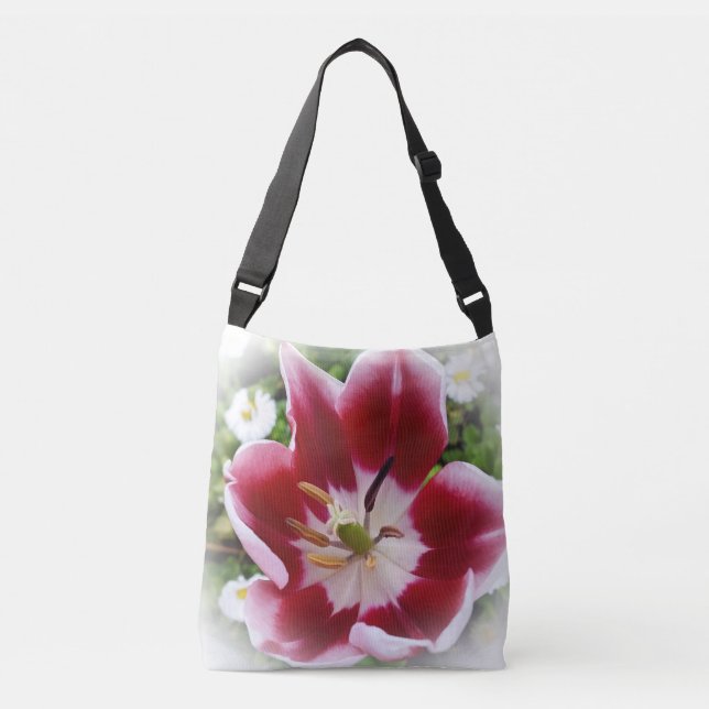 bright red tulip crossbody bag (Front)