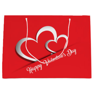 Bright Red Valentine's Day Gift Bag