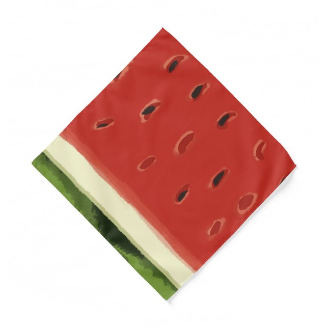 Bright Red Watercolor Watermelon Bandana (Front)