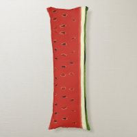 Bright Red Watercolor Watermelon Body Pillow