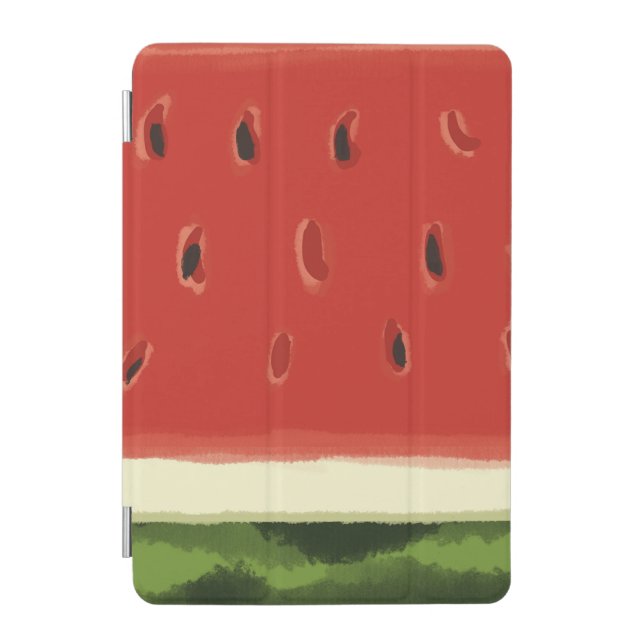 Bright Red Watercolor Watermelon iPad Smart Cover (Front)