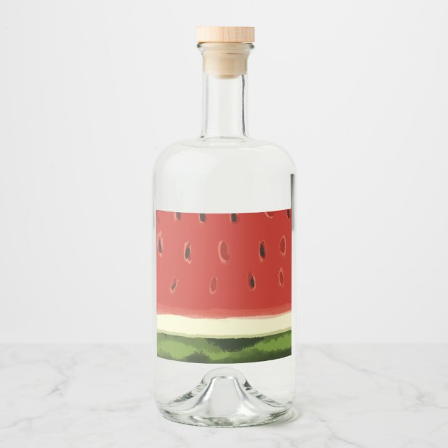 Bright Red Watercolor Watermelon Label Set (Front)