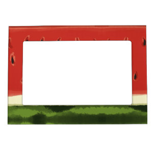 Bright Red Watercolor Watermelon Magnetic Frame