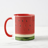 Bright Red Watercolor Watermelon Mug