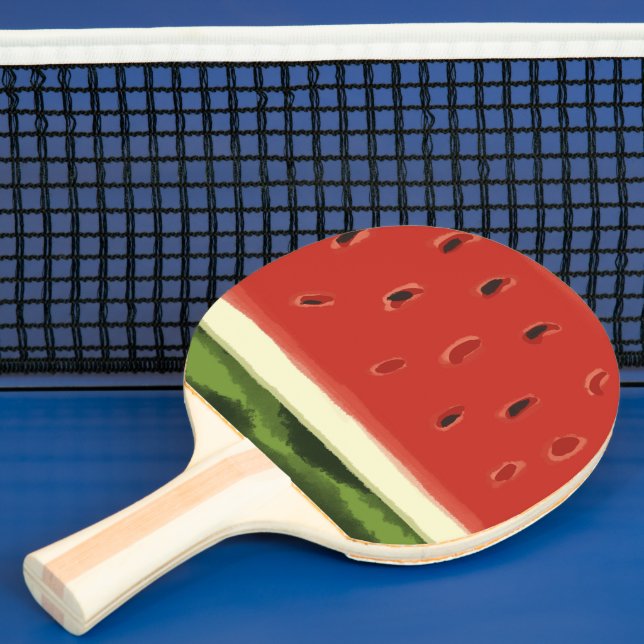 Bright Red Watercolor Watermelon Ping Pong Paddle (Insitu)