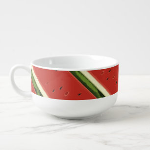 Bright Red Watercolor Watermelon Soup Mug