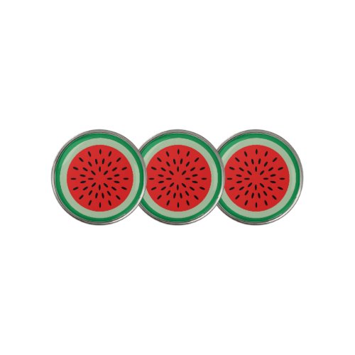 Bright Red Watermelon Round Slice Putting Green Golf Ball Marker