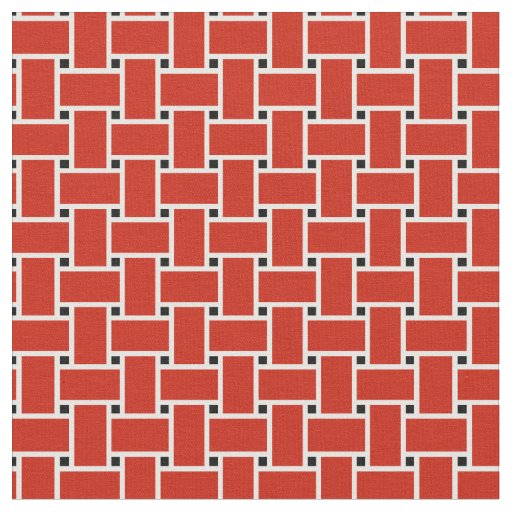 Bright red weave basket pattern design fabric