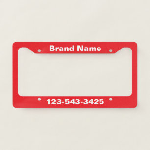 Bright Red White Business Name Phone Promo Frame