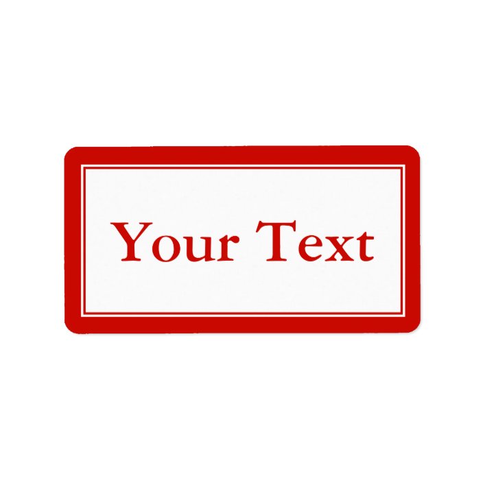 Bright Red & White Sticker or Label w/ Custom Text | Zazzle.com