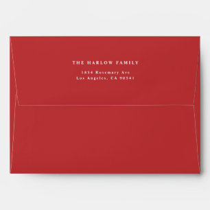 Bright Red with Classic Typography Return Address Envelope
