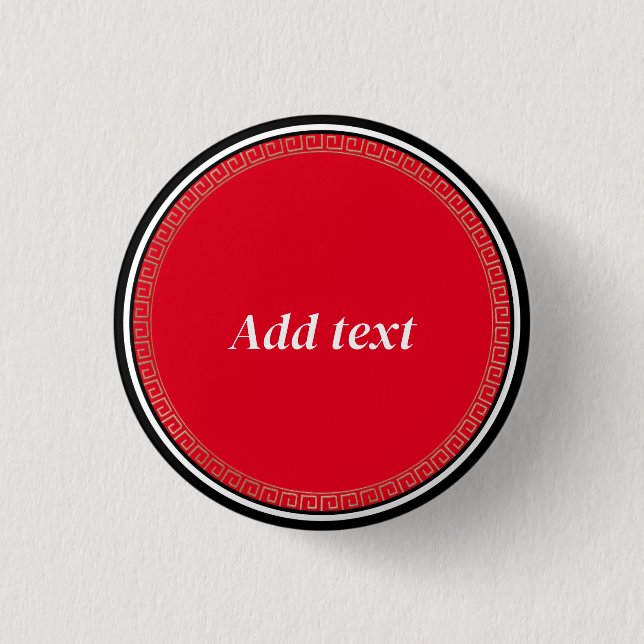 Bright Red with White Text Button (Front)