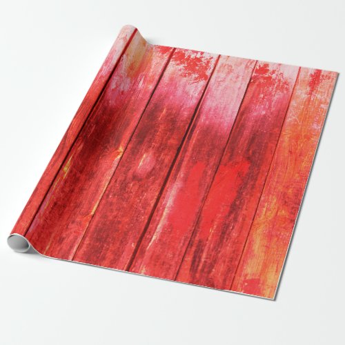 Bright red wood wall plank texture Wood texture w Wrapping Paper